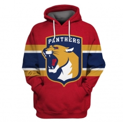 Men Florida Panthers Red All Stitched Hooded Sweatshirt