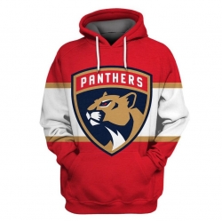 Men Florida Panthers Red White All Stitched Hooded Sweatshirt