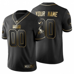 Men Women Youth Toddler Cleveland Browns Custom Men Nike Black Golden Limited NFL 100 Jersey