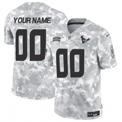 Men Houston Texans Active Player Custom 2024 F U S E Arctic Camo Salute To Service Limited Stitched Football Jersey