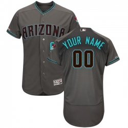 Men Women Youth Toddler All Size Arizona Diamondbacks Majestic Gray Teal Flex Base Authentic Custom Jersey