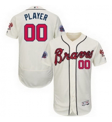 Men Women Youth All Size Atlanta Braves Flex Base Custom Pacth Jersey White