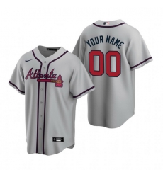 Men Women Youth Toddler All Size Atlanta Braves Custom Nike Gray 2020 Stitched MLB Cool Base Road Jersey