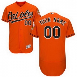 Men Women Youth All Size Baltimore Orioles Majestic Alternate Flex Base Authentic Collection Custom Jersey Orange