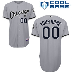 Men Women Youth All Size Chicago White Sox Cool Base Custom Jersey Grey 3