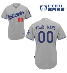 Men Women Youth All Size Los Angeles Dodgers Majestic Cool Base Custom Jersey Grey 3