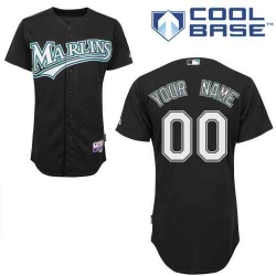 Men Women Youth All Size Florida Miami Marlins Custom Cool Base Jersey Black