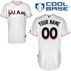 Men Women Youth All Size Miami Marlins Custom Cool Base Jersey White 3