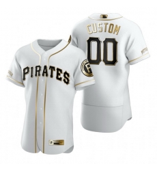 Men Women Youth Toddler All Size Pittsburgh Pirates Custom Nike White Stitched MLB Flex Base Golden Edition Jersey