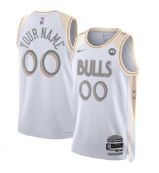 Men Chicago Bulls Active Player Custom White 2024 25 City Edition Stitched Basketball Jersey