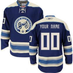 Men Women Youth Toddler Navy Blue Jersey - Customized Reebok Columbus Blue Jackets Third