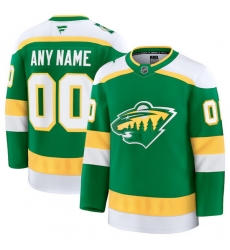 Men Women Youth Minnesota Wild Fanatics Green Alternate Premium Custom Jersey