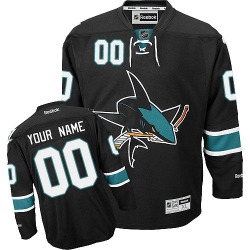 Men Women Youth Toddler Black Jersey - Customized Reebok San Jose Sharks Third  II