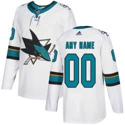 Men Women Youth Toddler White Jersey - Customized Adidas San Jose Sharks Away