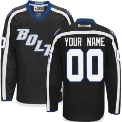 Men Women Youth Toddler Black Jersey - Customized Reebok Tampa Bay Lightning Third