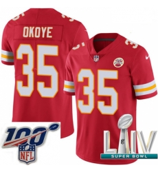 2020 Super Bowl LIV Men Nike Kansas City Chiefs #35 Christian Okoye Red Team Color Vapor Untouchable Limited Player NFL Jersey