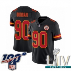 2020 Super Bowl LIV Youth Kansas City Chiefs #90 Emmanuel Ogbah Limited Black Rush Vapor Untouchable Football Jersey