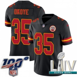 2020 Super Bowl LIV Youth Nike Kansas City Chiefs #35 Christian Okoye Limited Black Rush Vapor Untouchable NFL Jersey