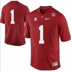 Men Alabama #1 Red Stitched Jersey No Name