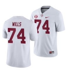 NCAA Football Alabama Crimson Tide Jedrick Wills White 2019 Away Game Jersey