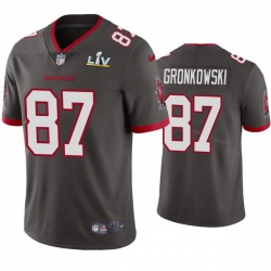 Men Rob Gronkowski Buccaneers Pewter Super Bowl Lv Vapor Limited Jersey