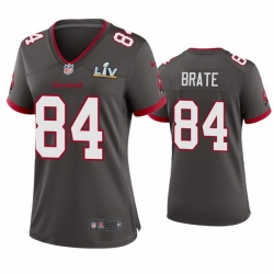 Women Cameron Brate Buccaneers Pewter Super Bowl Lv Game Jersey