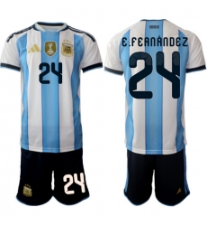 Argentina 2026 FIFA World Cup Soccer Jersey White #24 E.FERNANDEZ Argentina 2026 FIFA World Cup Soccer Jersey White #24 E.FERNANDEZ