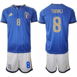 Italy Home Blue Soccer Jersey 0008