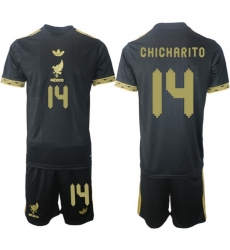 Men Mexico 2025 Soccer Jerseys BlackGold #14 CHICHARITO Men Mexico 2025 Soccer Jerseys BlackGold #14 CHICHARITO
