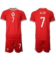 WALES 2022 World Cup Soccer Jersey #7 ALLEN