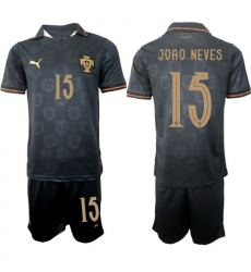 Portugal 2026 FIFA World Cup Soccer Jersey Black #15 JOAO NEVES Portugal 2026 FIFA World Cup Soccer Jersey Black #15 JOAO NEVES