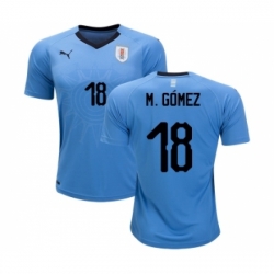 Uruguay #18 M.Gomez Home Soccer Country Jersey