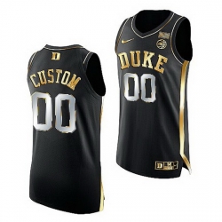 Duke Blue Devils Custom Black Golden Edition 2021 22Authentic Basketball Jersey