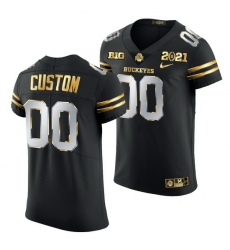 Ohio State Buckeyes Custom Black 2021 College Football Playoff Championship Golden Authentic Jersey