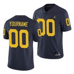 Michigan Wolverines Custom Navy Limited Men'S Jersey