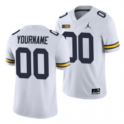 Michigan Wolverines Custom White College Football Men'S Jersey 0