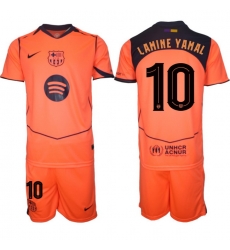 Men FC Barcelona 2026 Soccer Jerseys Orange #10 LAMINE YAMAL (2)