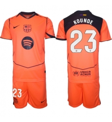 Men FC Barcelona 2026 Soccer Jerseys Orange #23 KOUNDE Men FC Barcelona 2026 Soccer Jerseys Orange #23 KOUNDE
