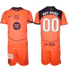 Men FC Barcelona 2026 Soccer Jerseys Orange CUSTOM