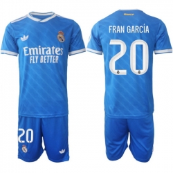 Men Real Madrid 2026 Soccer Jerseys Blue #20 FRAN GARCIA