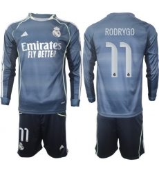 Men Real Madrid 2026 Soccer Jerseys DarkBlue Long #11 RODRYGO Men Real Madrid 2026 Soccer Jerseys DarkBlue Long #11 RODRYGO