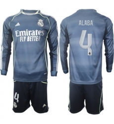 Men Real Madrid 2026 Soccer Jerseys DarkBlue Long #4 ALABA Men Real Madrid 2026 Soccer Jerseys DarkBlue Long #4 ALABA