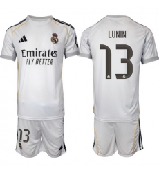 Men Real Madrid 2026 Soccer Jerseys White #13 LUNIN Men Real Madrid 2026 Soccer Jerseys White #13 LUNIN