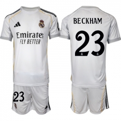 Men Real Madrid 2026 Soccer Jerseys White #23 BECKHAM