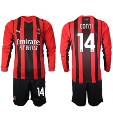 Men AC Milan Long Sleeve Soccer Jerseys 507