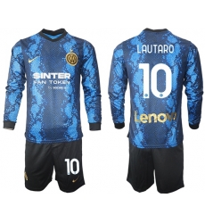 Men Inter Milan Long Sleeve Soccer Jerseys 512