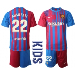 Kids Barcelona Soccer Jerseys 042