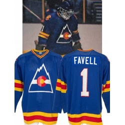 Men Colorado Favell #1 Blue Stitched Jersey