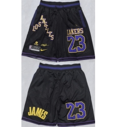 Men Los Angeles Lakers 23 LeBron James Black 2025 Shorts Men Los Angeles Lakers 23 LeBron James Black 2025 Shorts