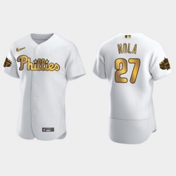 Men Philadelphia Phillies Aaron Nola 2022 Mlb All Star Game White Gold Men Jersey